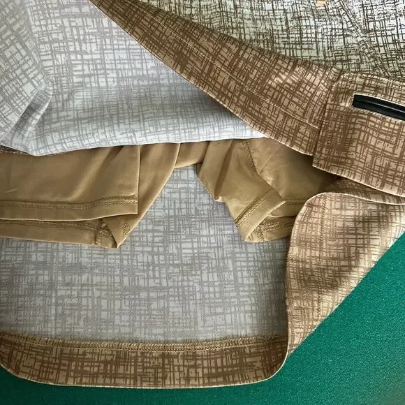 Jamie Sadock Skort Size 4 Brown White Textured Pattern Golf Skirt Shorts Lined - Picture 4 of 11